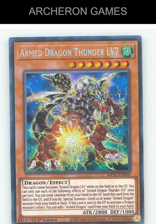 Armed Dragon Thunder LV7 Prismatic Secret Rare YUGIOH Card 1st Edition
