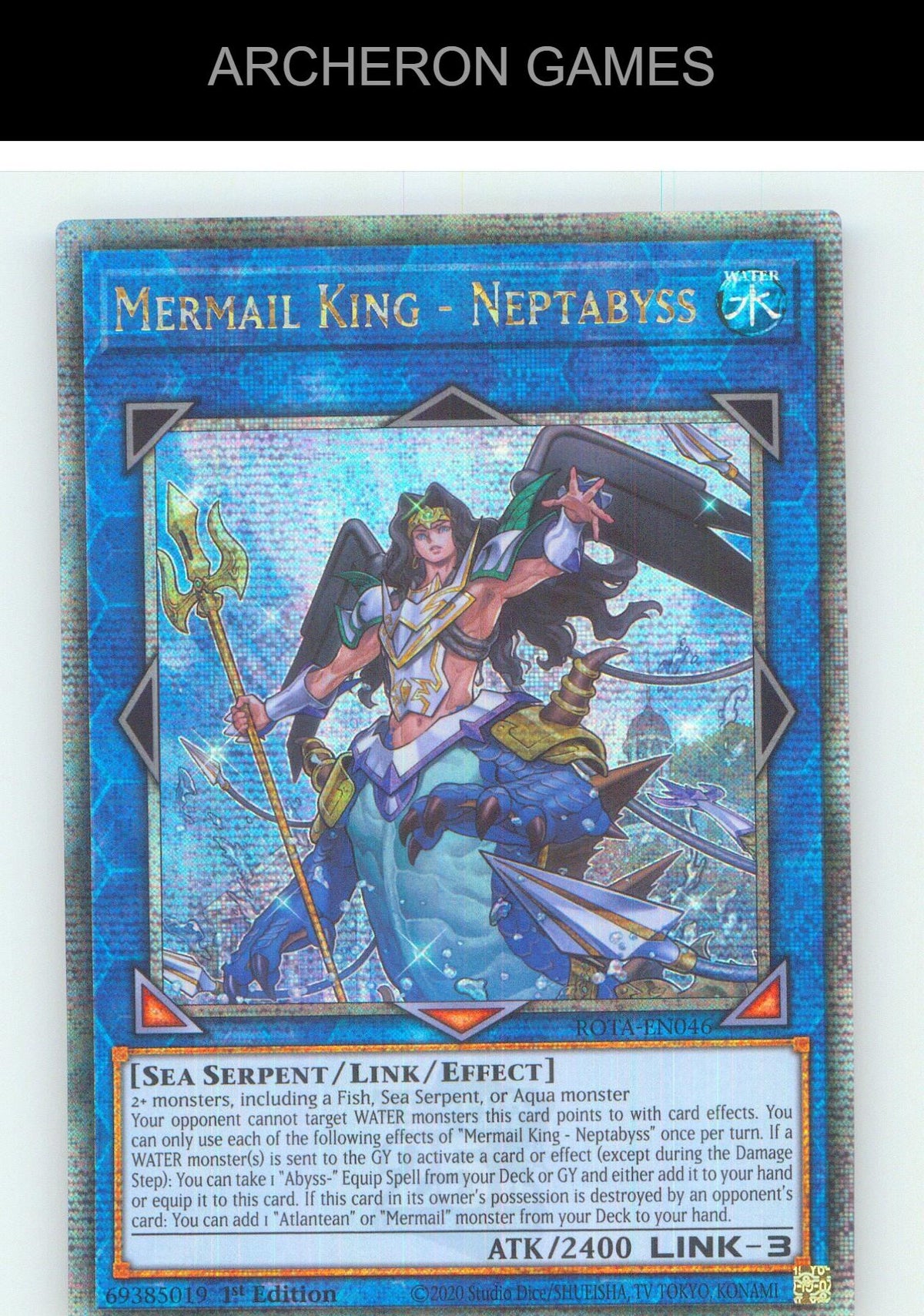 Mermail King - Neptabyss (Quarter Century Secret Rare) YUGIOH Card 1st Edition