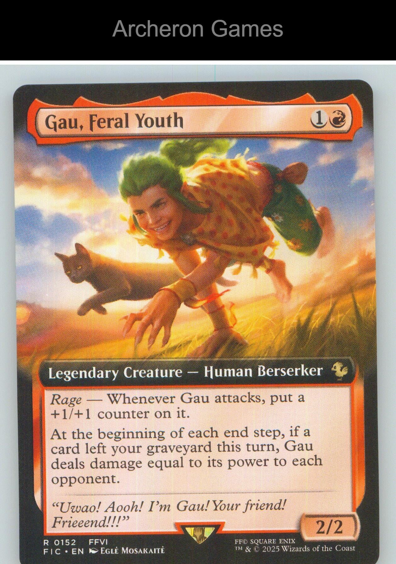 Gau, Feral Youth (Extended Art) FIC 152 R MTG Card NM/EX+