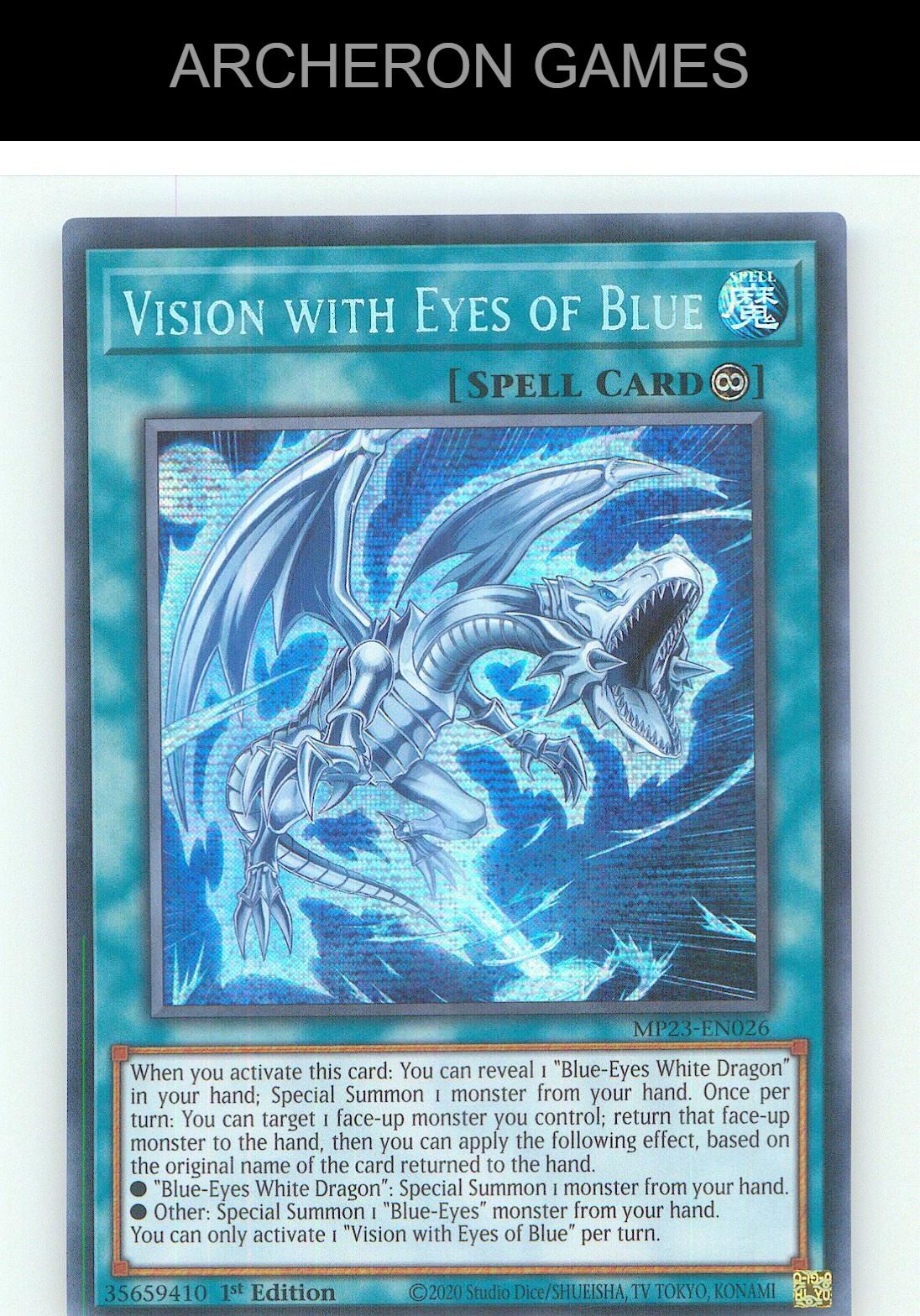 Vision with Eyes of Blue Prismatic Secret Rare YUGIOH Card 1st Edition