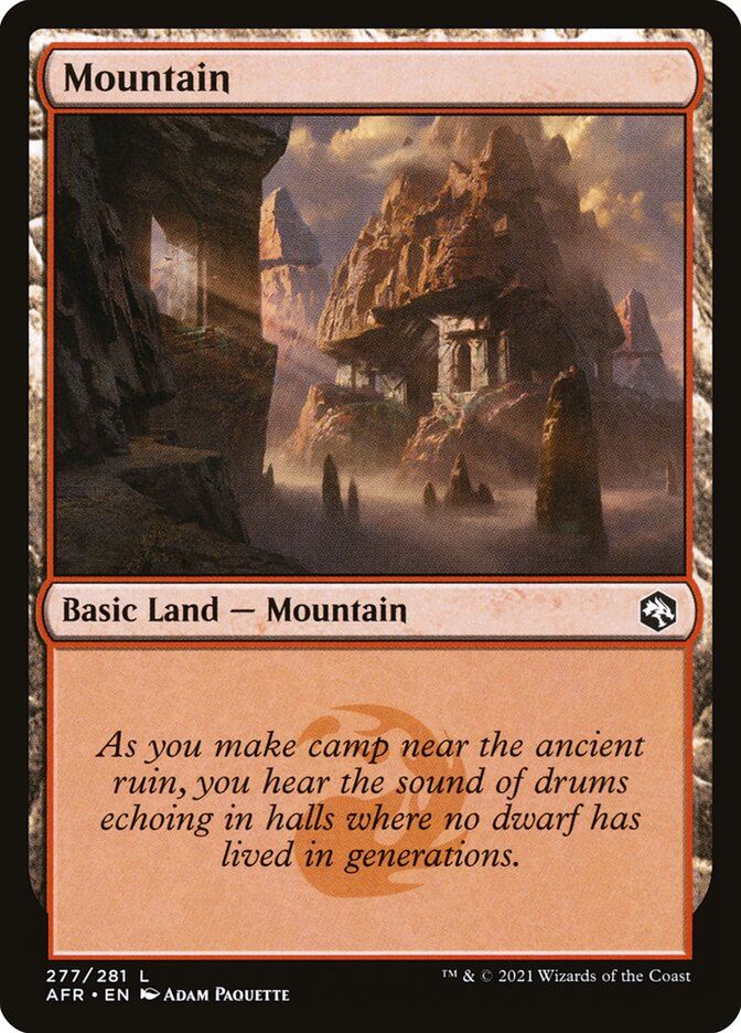 Mtg: AFR : Mountain - Foil - NM