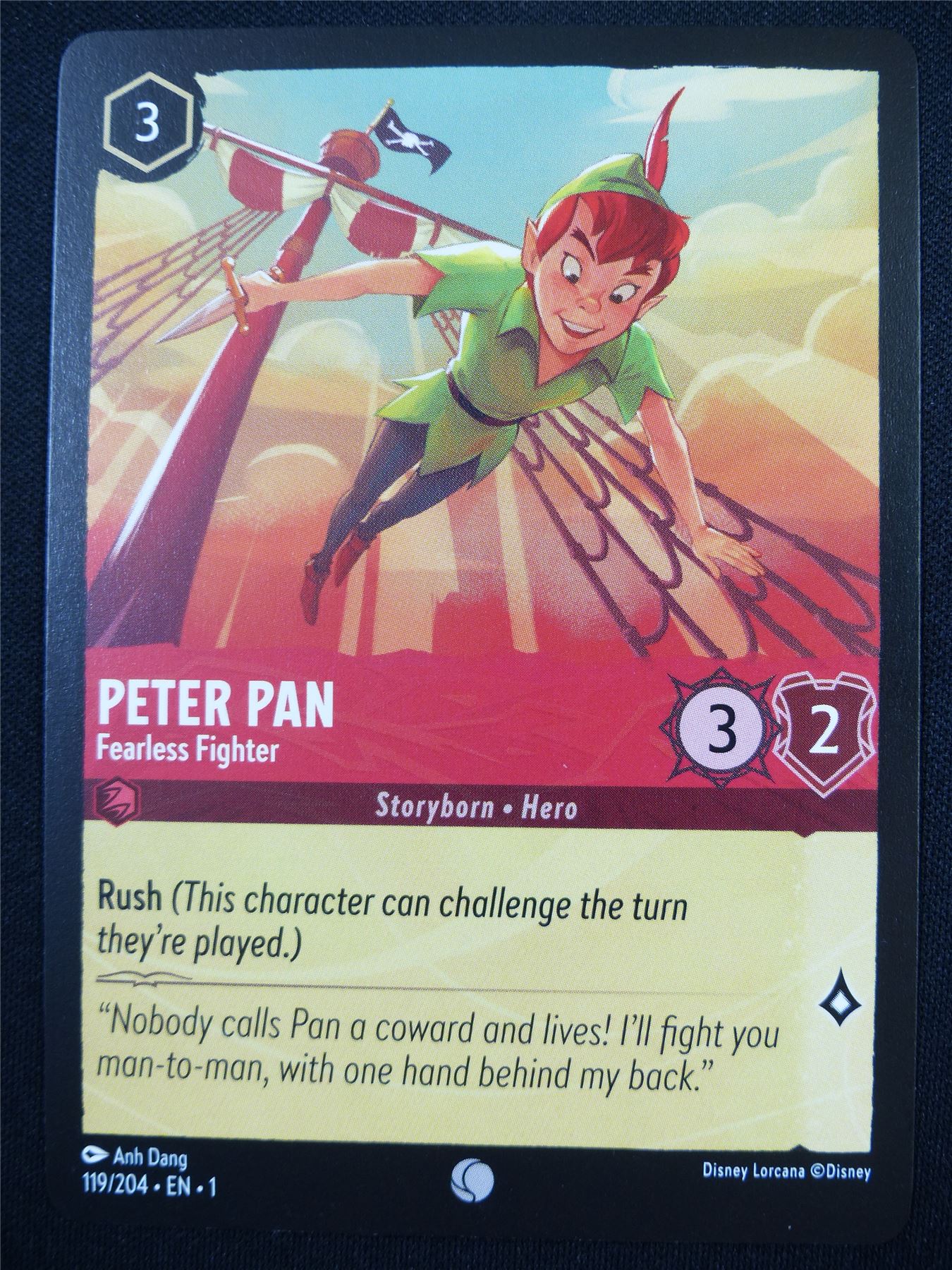 Peter Pan Fearless Fighter 119/204 - Lorcana Card #4Q6