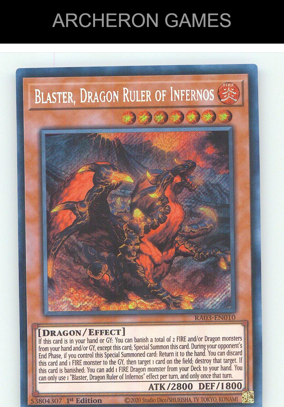Blaster, Dragon Ruler of Infernos (Secret Rare) SEC YUGIOH Card 1st Edition