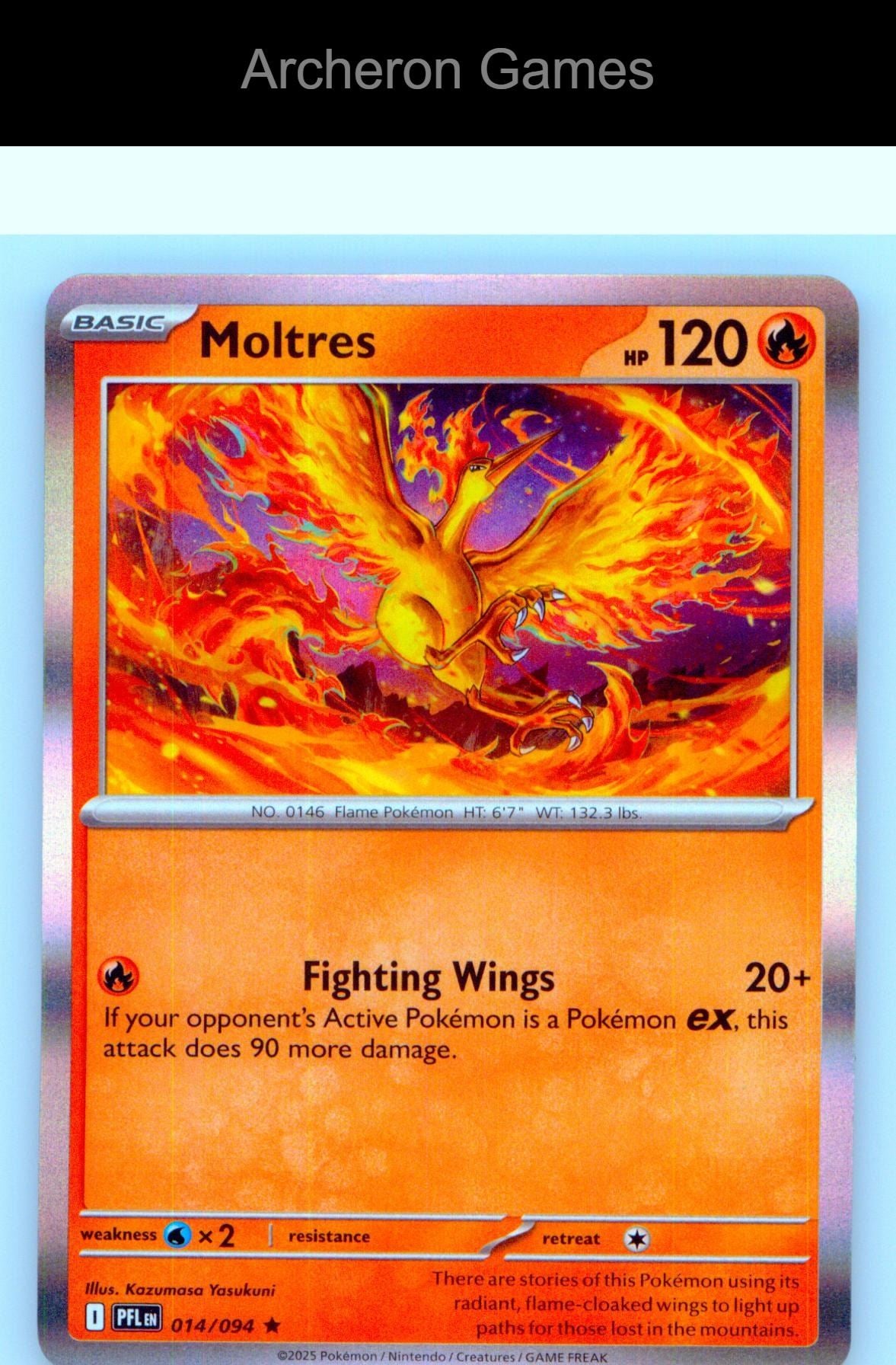 Pokemon Card Moltres PFL 014/094 R Phantasmal Flames Holo