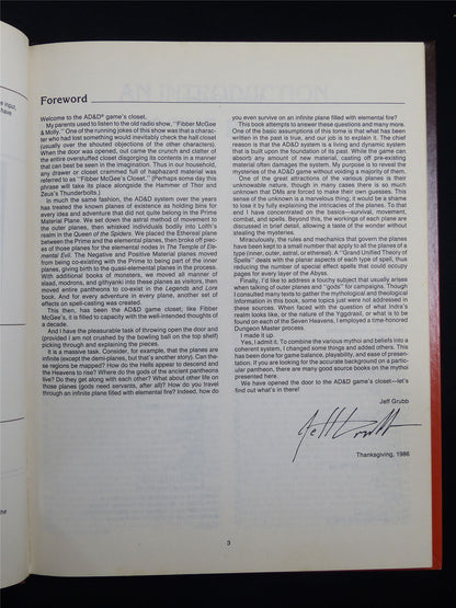 Official Advanced Dungeons & Dragons: Manual of the Planes 1987 - Roleplay Hardback #1GI