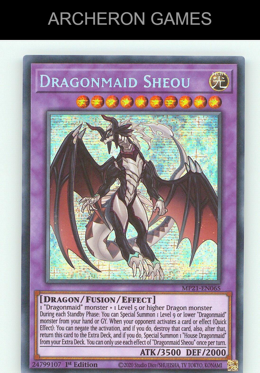 Dragonmaid Sheou SEC YUGIOH Card