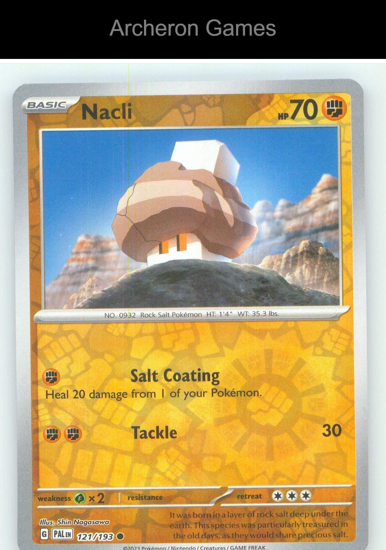 Pokemon Card Nacli PAL 121/193 C Paldea Evolved Reverse Holo