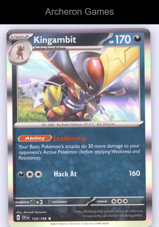Pokemon Card Kingambit SVI 134/198 R Scarlet & Violet Holo