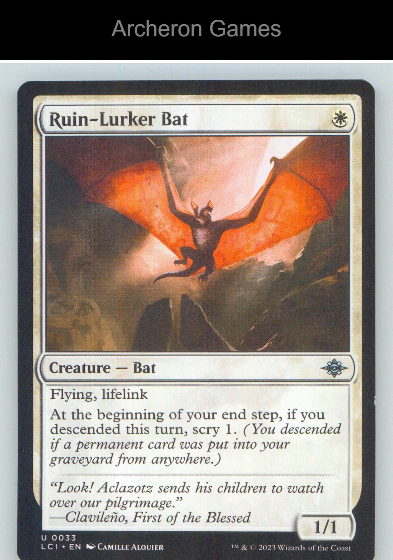 Ruin-Lurker Bat LCI 33 UC MTG Card NM/EX+