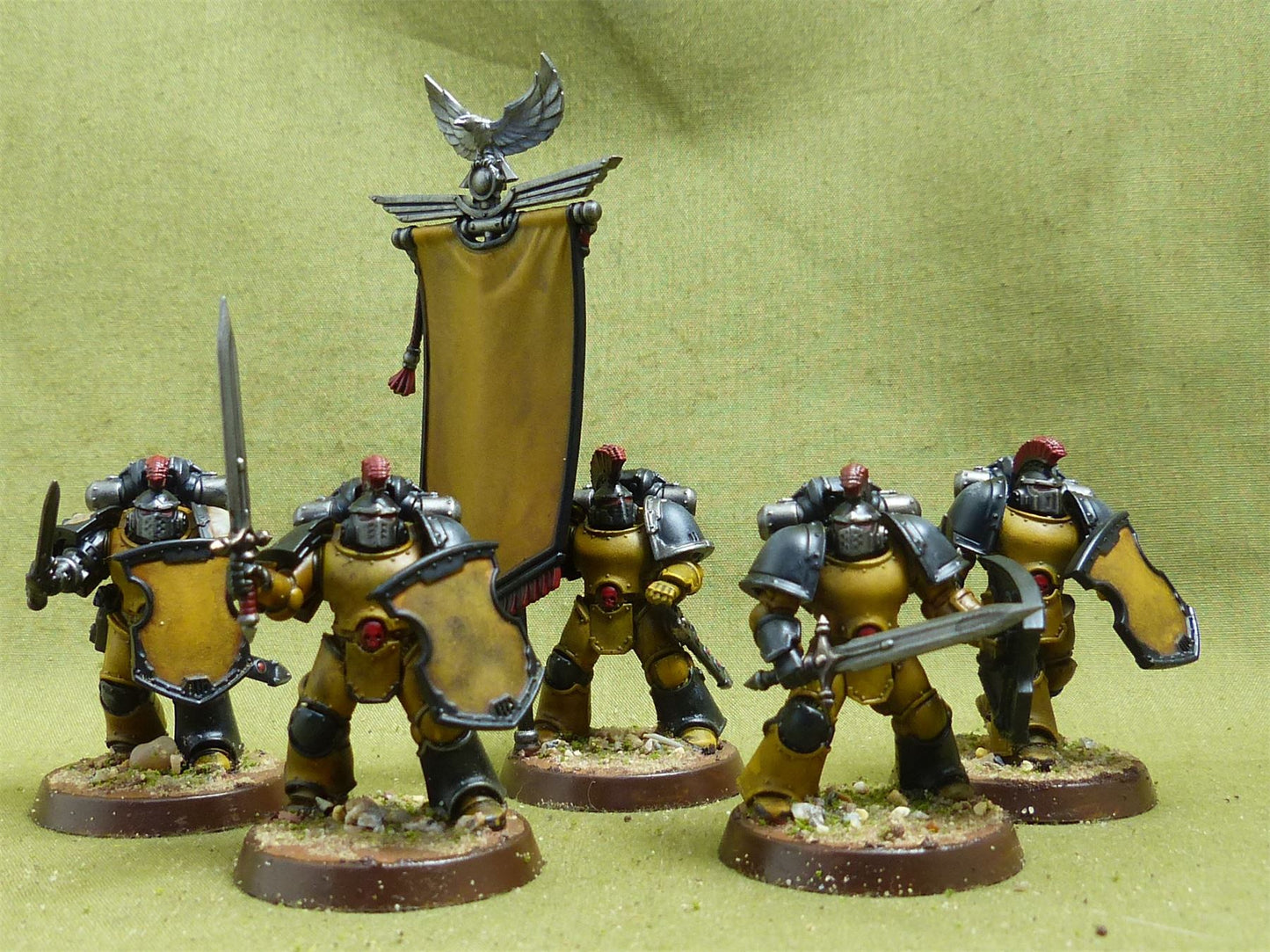 MKIII Legion Command Squad painted - Imperial Fists - Warhammer Horus Heresy #1QV