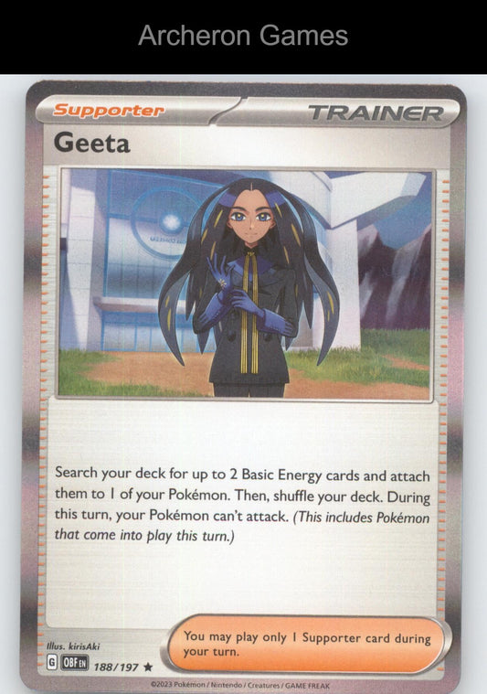 Pokemon Card Geeta OBF 188/197 R Obsidian Flames Holo