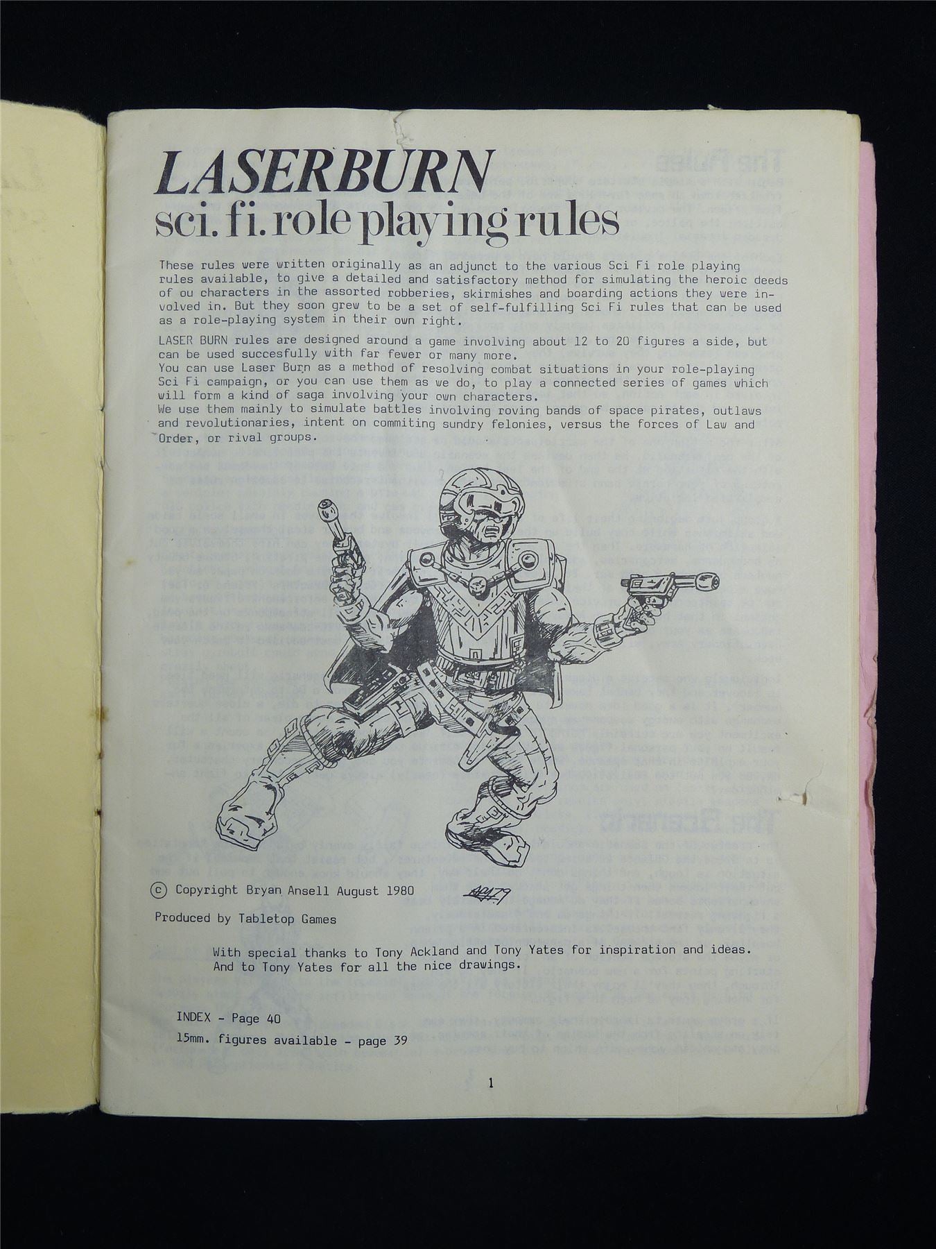 Laserburn Sci-Fi Combat Rules by bryan Ansell - Roleplay Ruleset Booklet #2WH