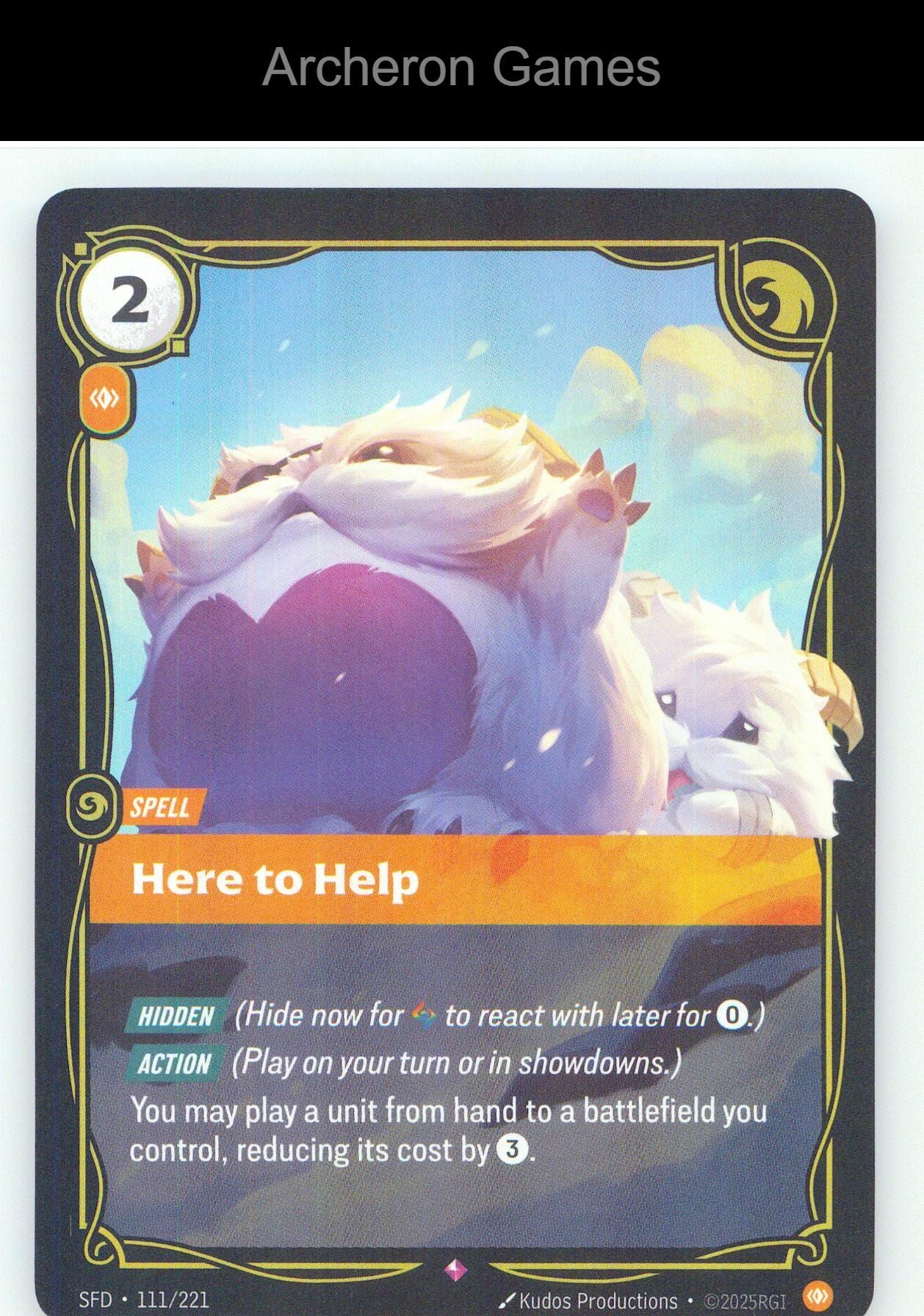 Here to Help SFD 111/221 R Spiritforged Riftbound Card Foil