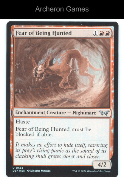 Fear of Being Hunted 134 UC MTG Card Duskmourn: House of Horror
