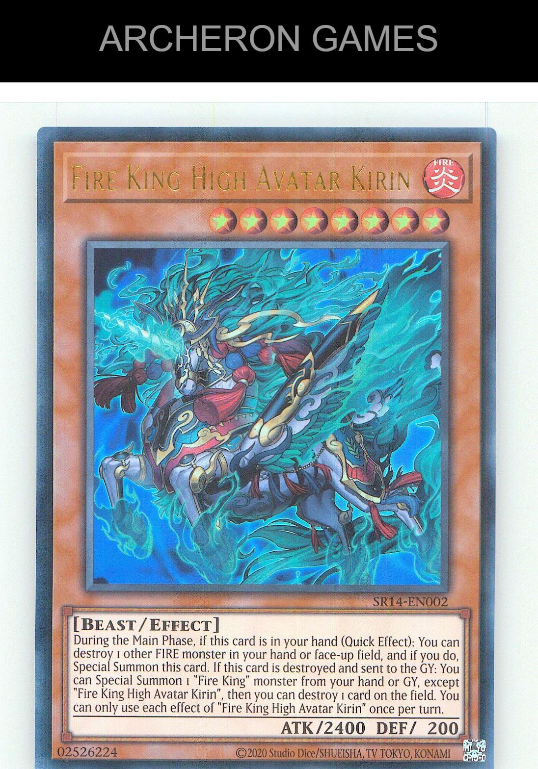Fire King High Avatar Kirin Ultra Rare YUGIOH Card 1st Edition