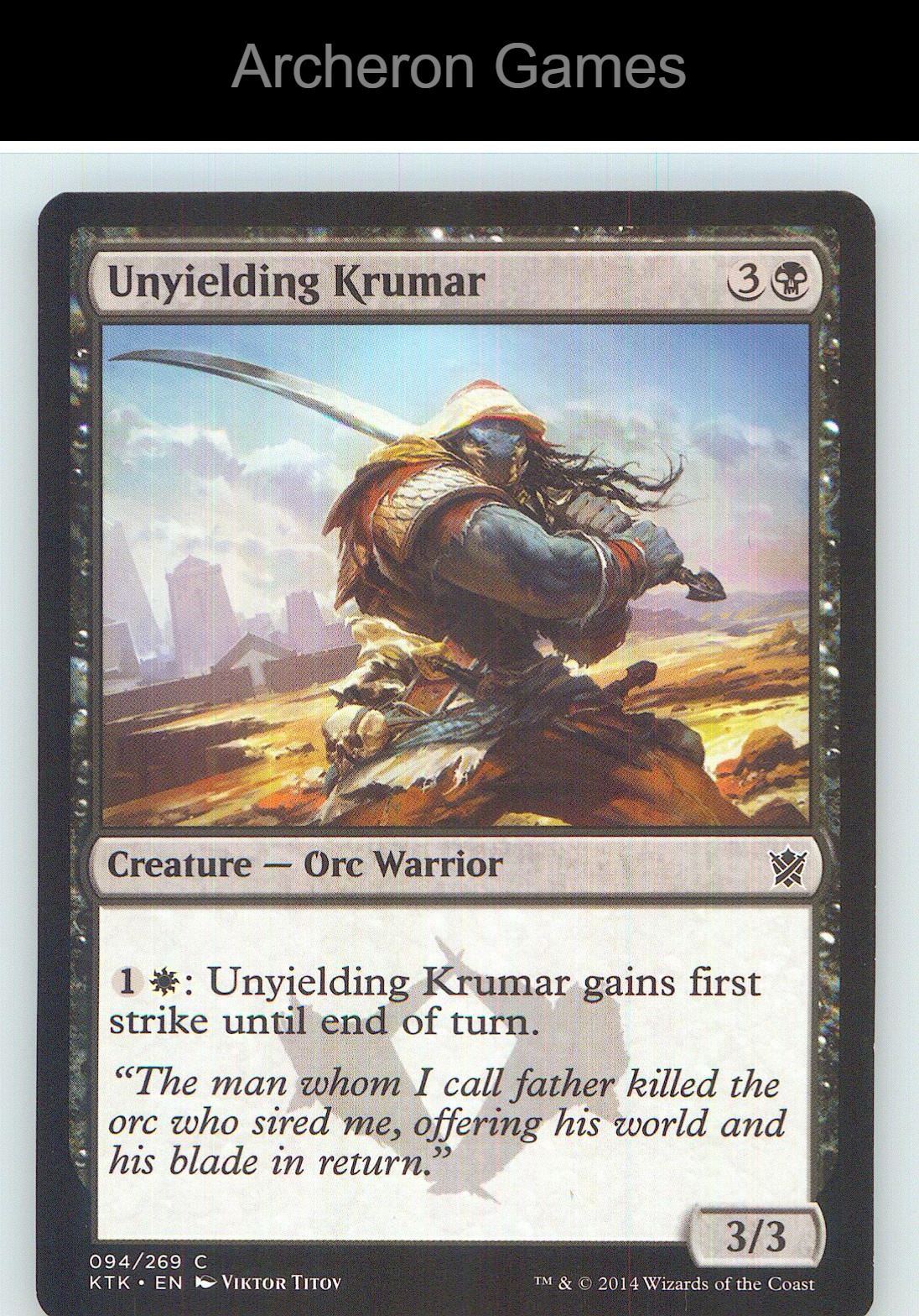Unyielding Krumar KTK 94 C MTG Card NM/EX+