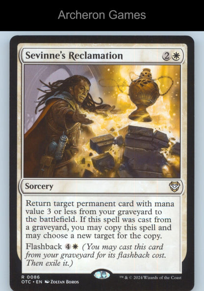 Sevinne's Reclamation 86 R MTG Card Commander: Outlaws of Thunder Junction