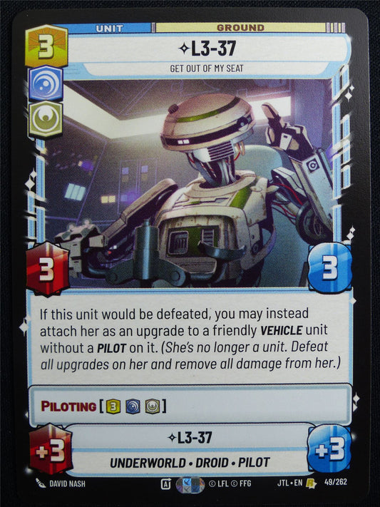 L3-37 49/262 - Star Wars Unlimited Card #4V8