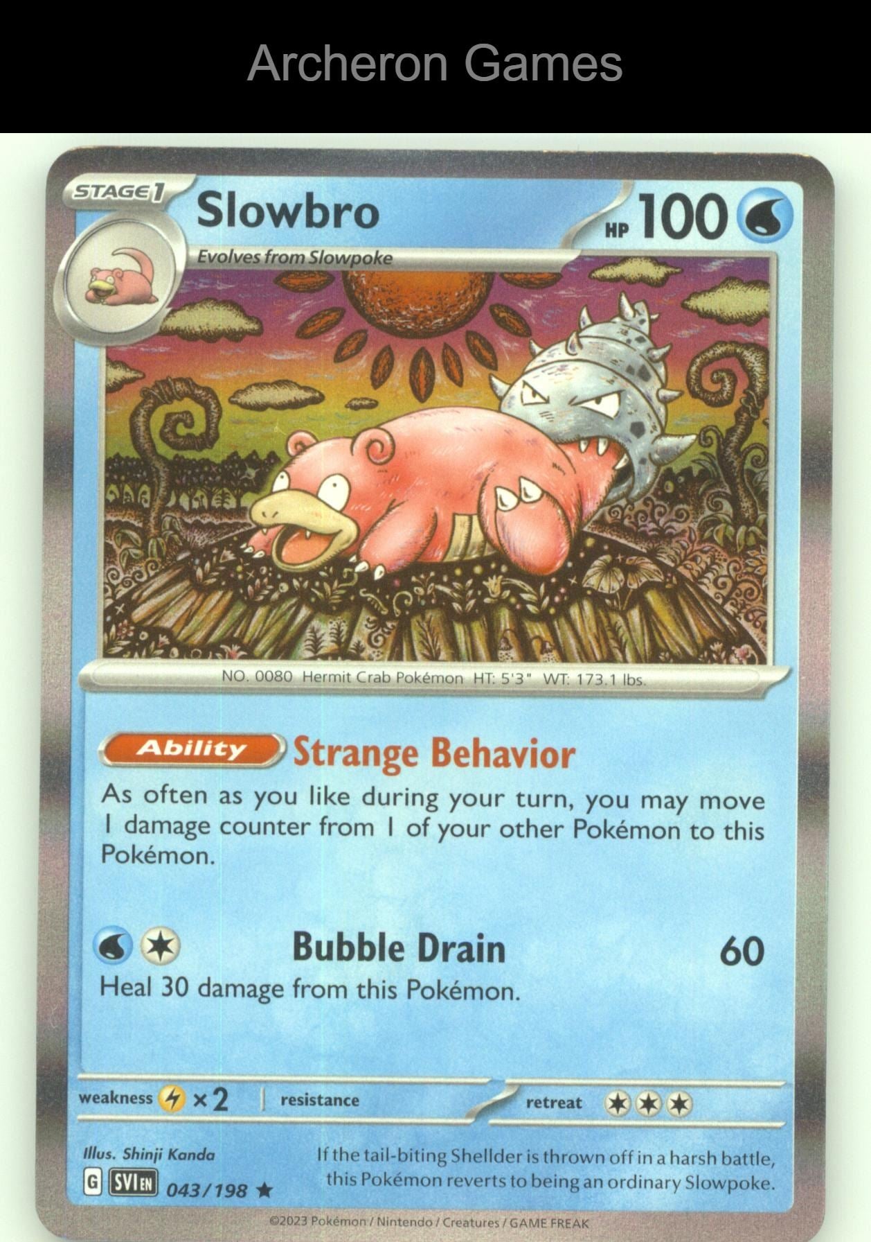 Pokemon Card Slowbro SVI 043/198 R Scarlet & Violet Holo
