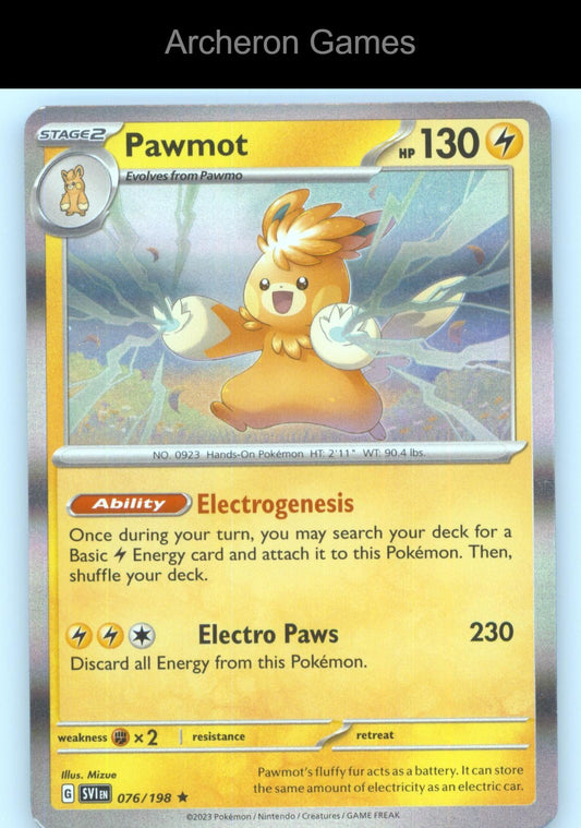 Pokemon Card Pawmot SVI 076/198 R Scarlet & Violet Holo