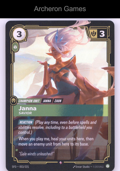 Janna - Savior SFD 053/221 R  Card Spiritforged