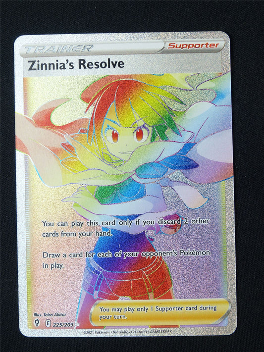 Zinnia's Resolve 225/203 Rainbow Textured Holo - Pokemon Card #8RU