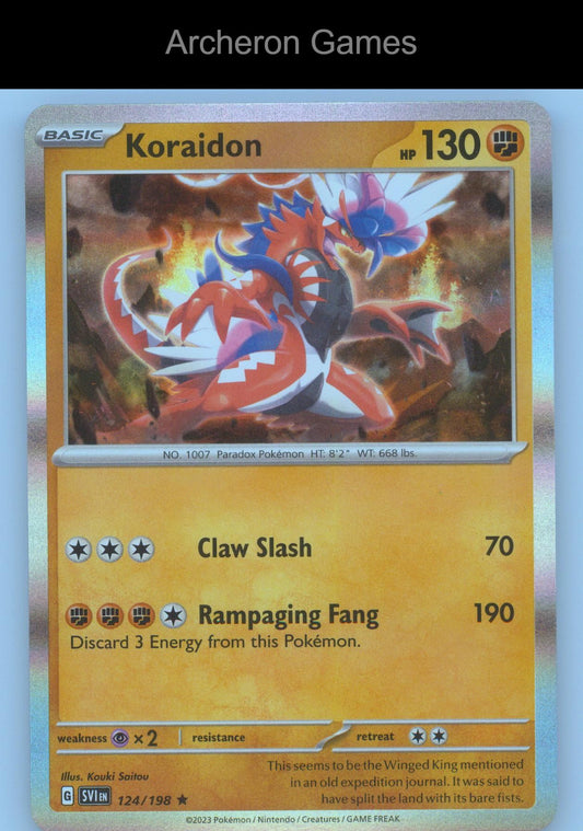 Pokemon Card Koraidon SVI 124/198 R Scarlet & Violet Holo