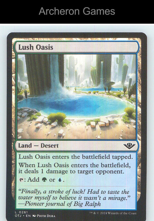Lush Oasis OTJ 261 Land MTG Card NM/EX+