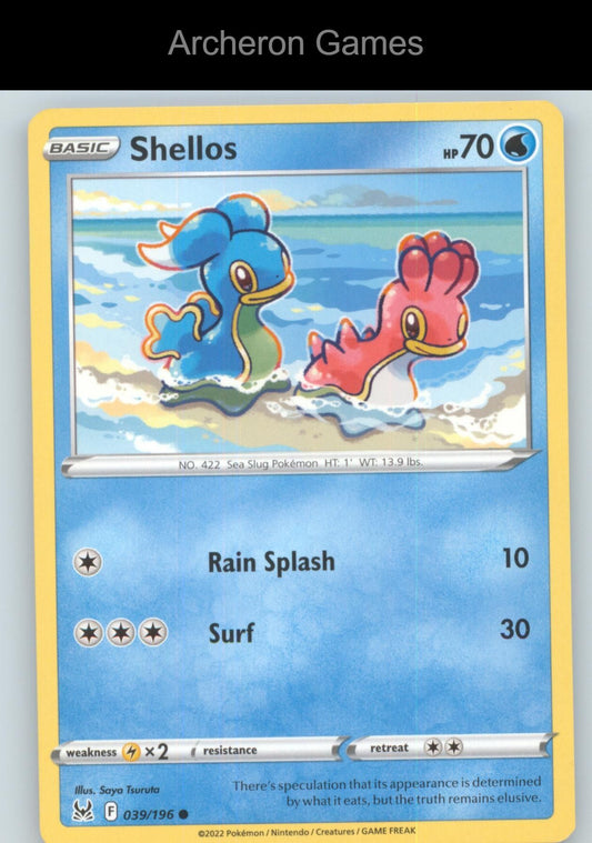 Pokemon Card Shellos LOR 039/196 C Lost Origin