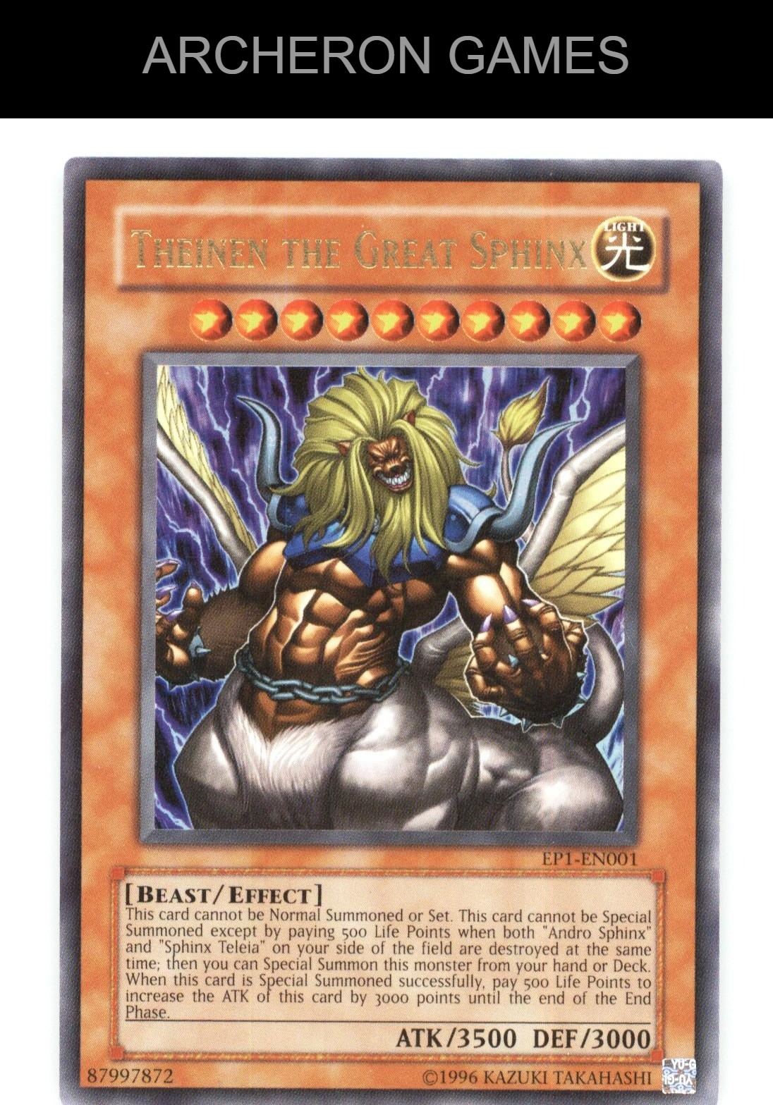 Theinen the Great Sphinx Ultra Rare YUGIOH Card