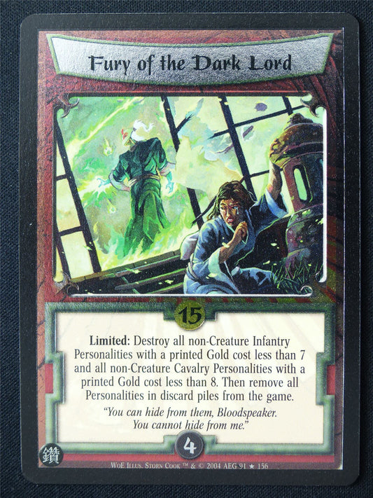 Fury of the Dark Lord Foil - WoE - Legend of the Five Rings L5R Card #VR