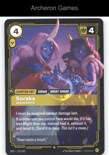 Soraka - Wanderer SFD 173/221 R  Card Spiritforged