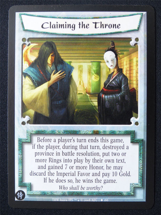 Claiming the Throne - THW - Legend of the Five Rings L5R Card #Y5