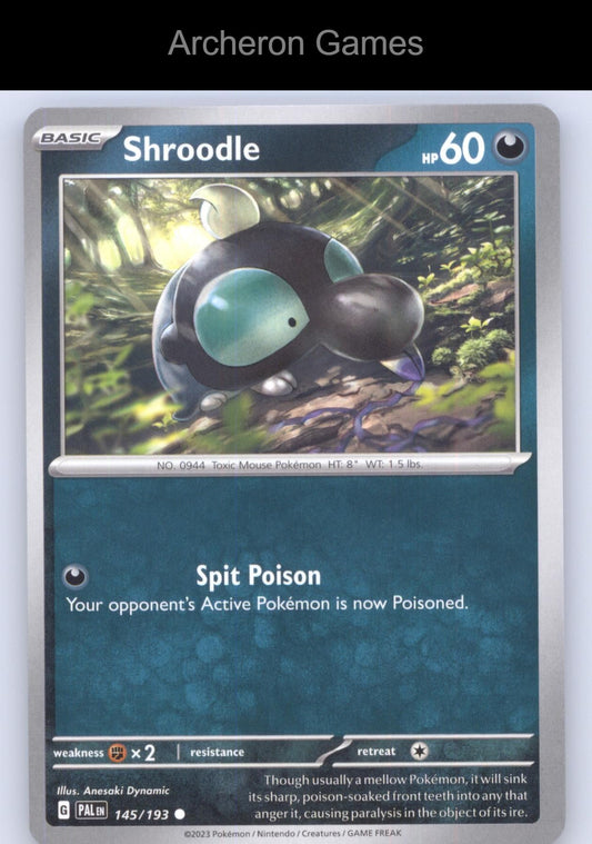 Pokemon Card Shroodle PAL 145/193 C Paldea Evolved