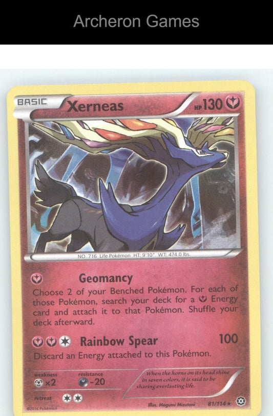 Pokemon Card Xerneas STS 81/114 HOLO R Steam Siege