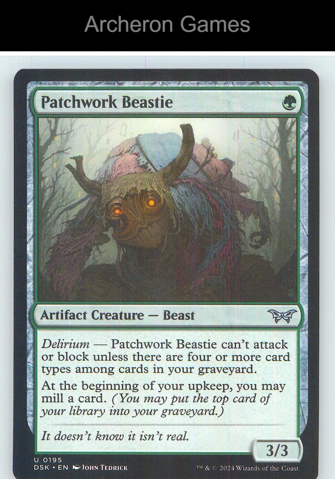 Patchwork Beastie DSK 195 UC MTG Card NM/EX+