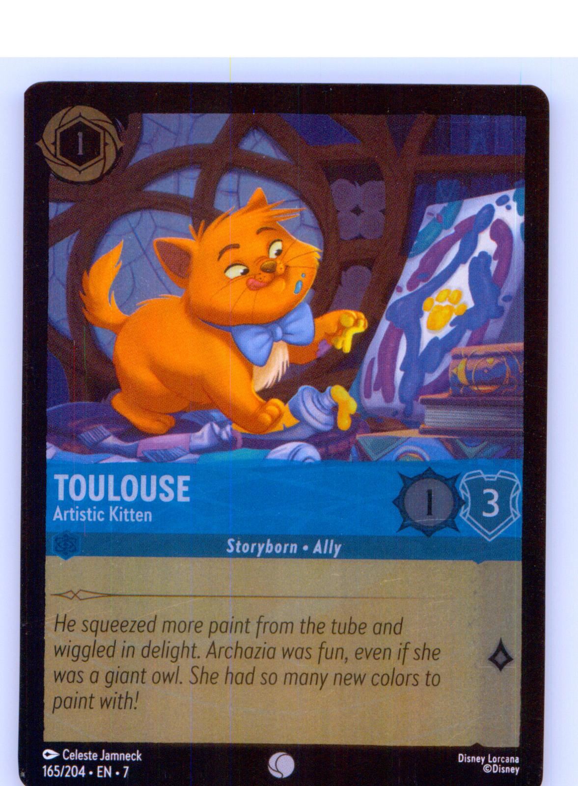 Toulouse - Artistic Kitten 165/204 Archazia's Island Lorcana Cold Foil NM/M