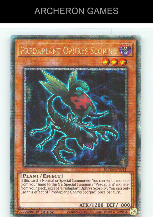 Predaplant Ophrys Scorpio (Quarter Century Secret Rare) YUGIOH Card 1st Edition