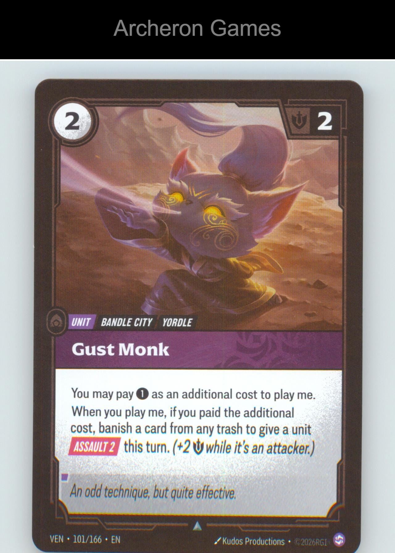Gust Monk VEN 101/166 UC Vendetta Riftbound Card Foil