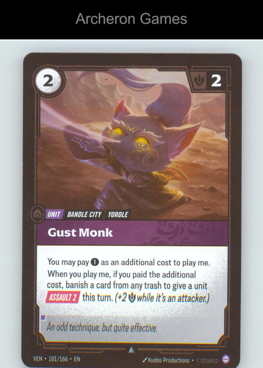Gust Monk VEN 101/166 UC Vendetta Riftbound Card Foil