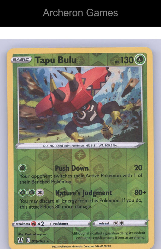 Pokemon Card Tapu Bulu BST 016/163 R Battle Styles Reverse Holo