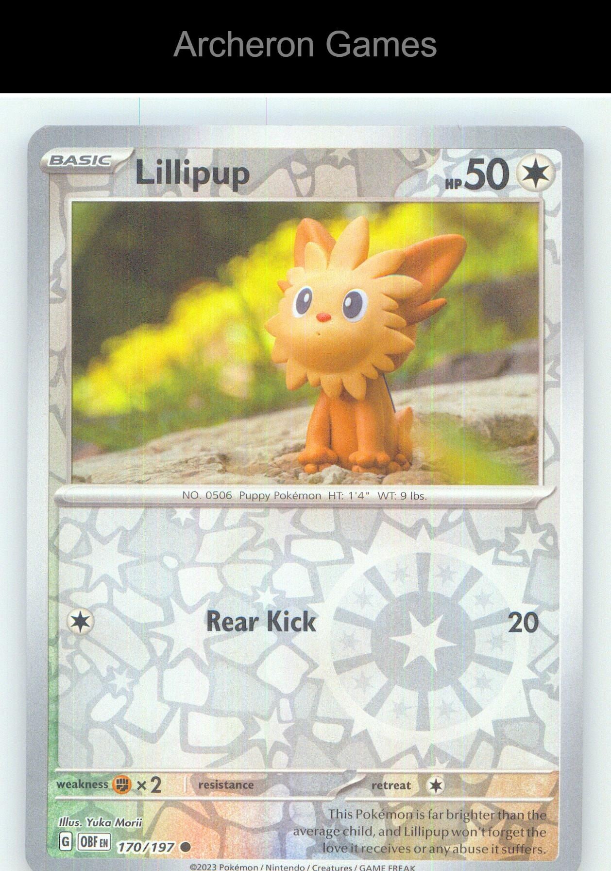 Pokemon Card Lillipup OBF 170/197 C Obsidian Flames Reverse Holo