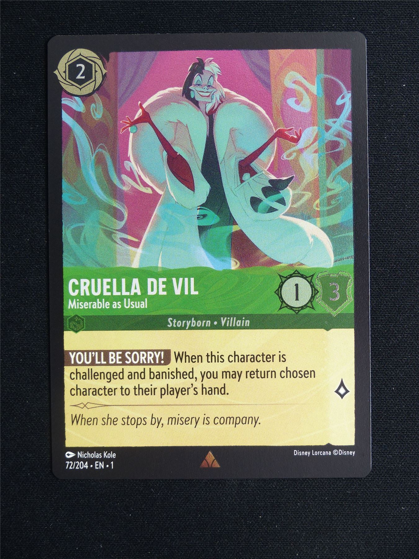 Cruella De Vil 72/204 Foil - Lorcana Card #26H