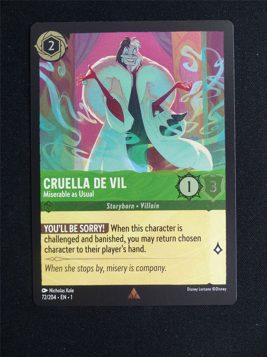 Cruella De Vil 72/204 Foil - Lorcana Card #26H