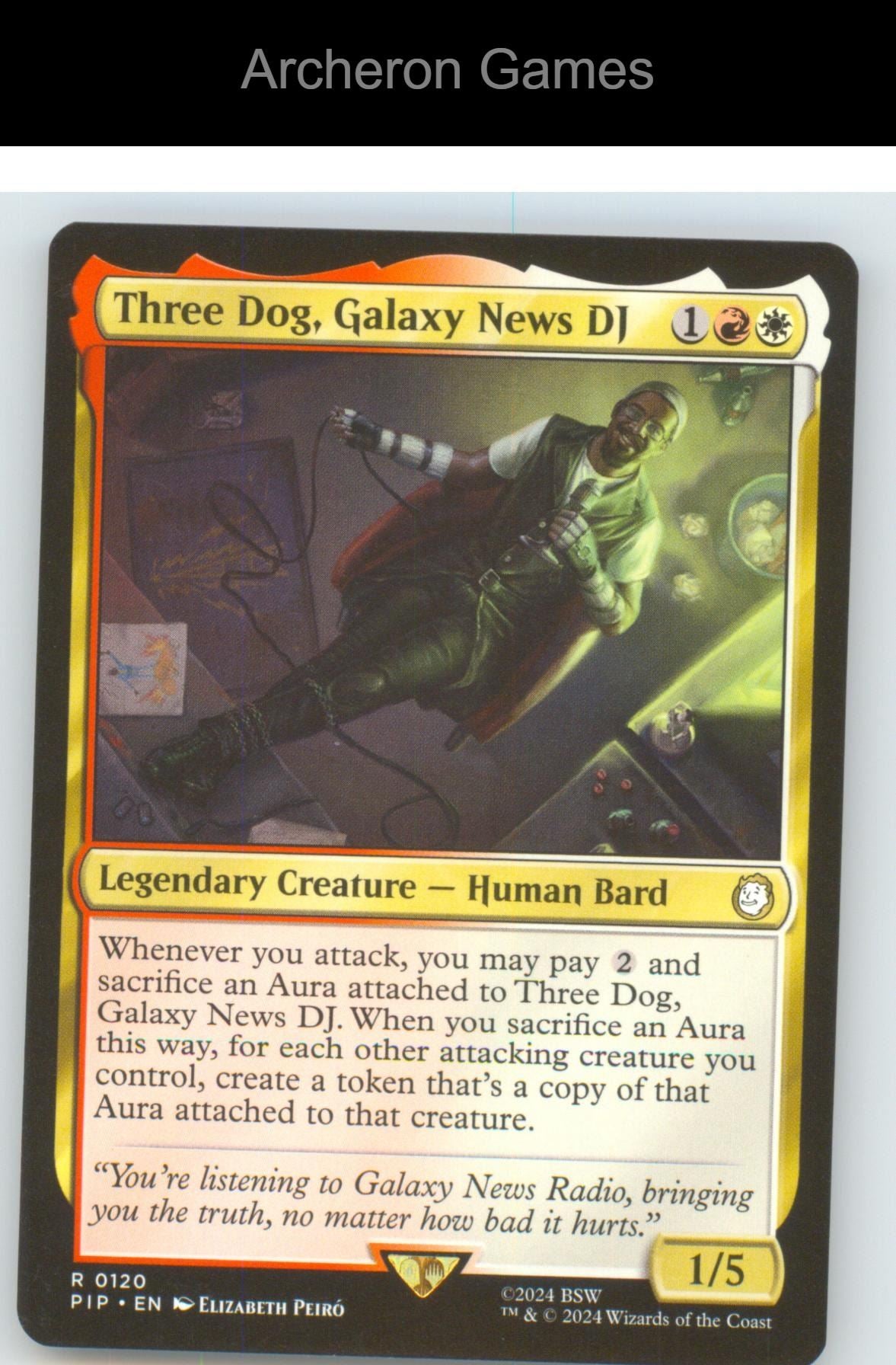 Three Dog, Galaxy News DJ PIP 120 R MTG Card NM/EX+