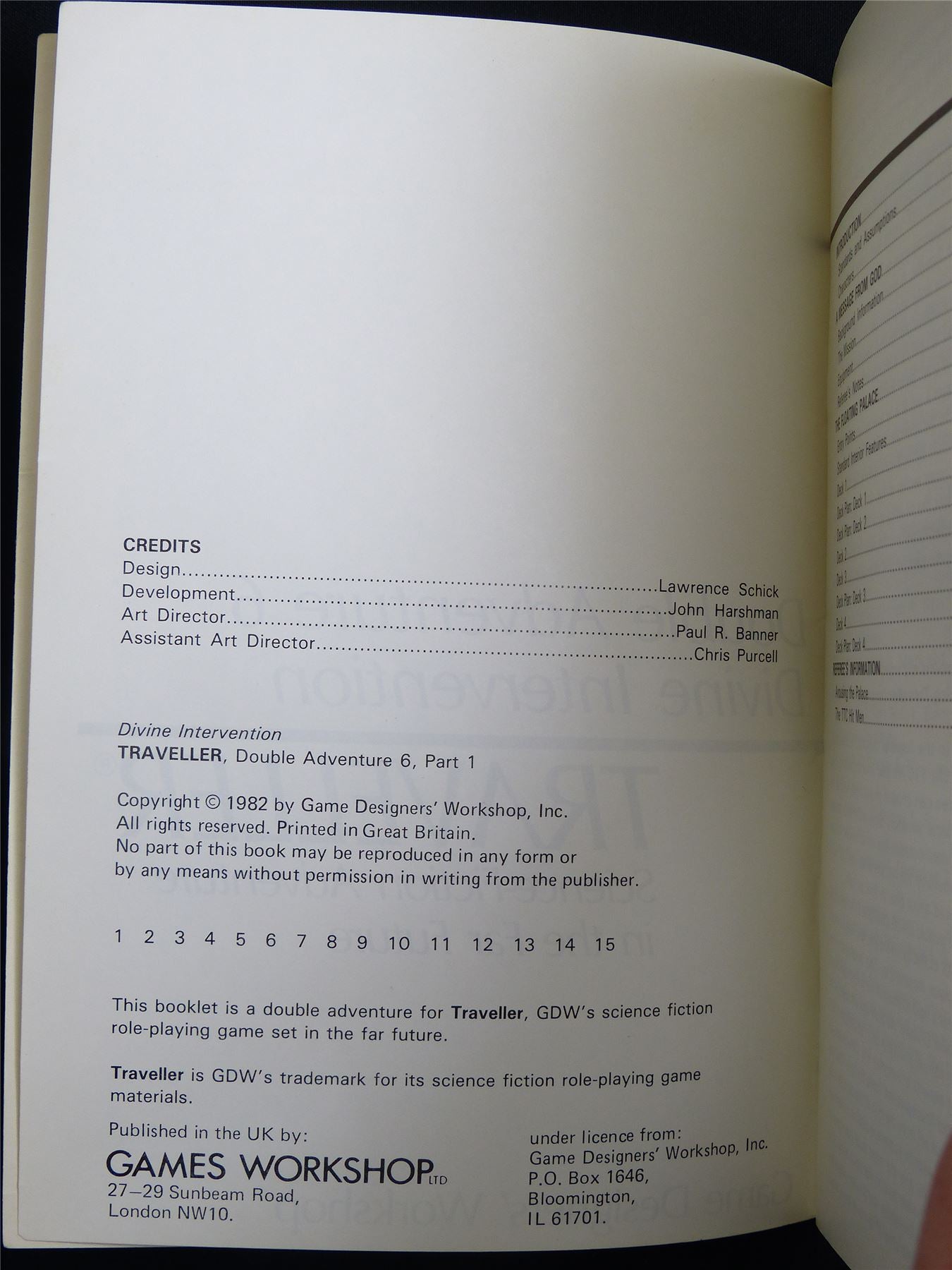 Traveller: Double Adventure 6 Divine Intervention - Roleplaying Booklet #2TV