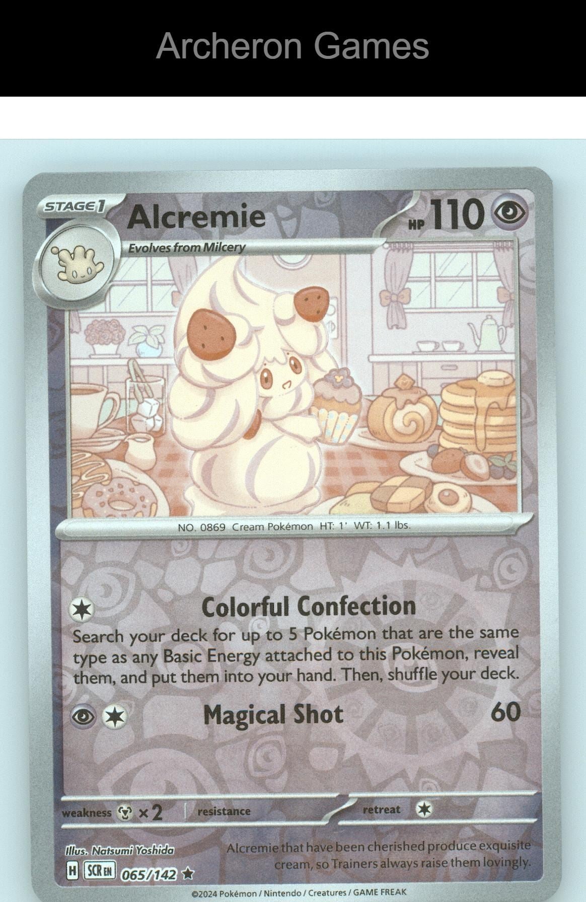 Pokemon Card Alcremie SCR 65/142 R Stellar Crown Reverse Holo