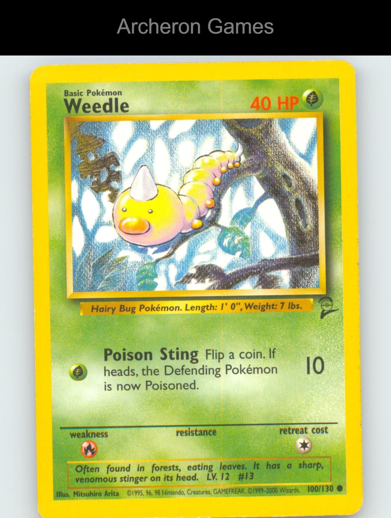 Pokemon Card Weedle B2 100/130 C Base Set 2