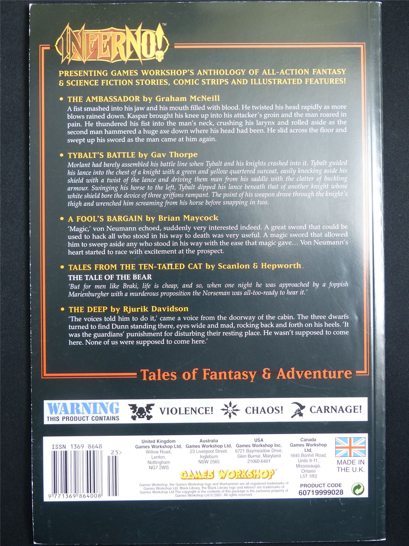 Inferno! Tales of Fantasy and Adventure #25 - Workshop Black Library Publication #1O1