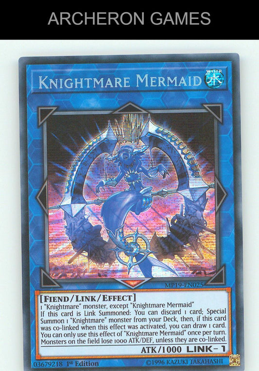 Knightmare Mermaid SEC YUGIOH Card